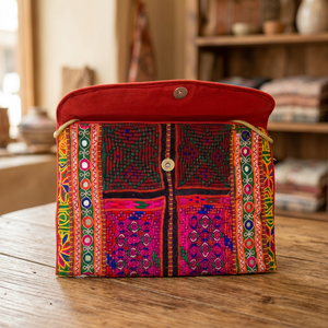 Banjara Vintage Boho Cross Body Shoulder Clutch Bag Embroidered Patchwork Feathers Letter Cotton <b>Canvas</b> Bow Closure Chains <b>Cover</b> - Product Image 1