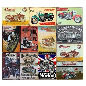 Özel tasarım Vintage motosiklet Metal işareti Retro Poster duvar dekor kalay işaretleri toptan Bar garaj duvar dekorasyon tabela