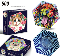 500-teiliges Unregelmäßiges Tier-Puzzle, Individuelles Design, Lernspielzeug zur Geduldskultivierung, Stressabbau-Spiel für Erwachsene