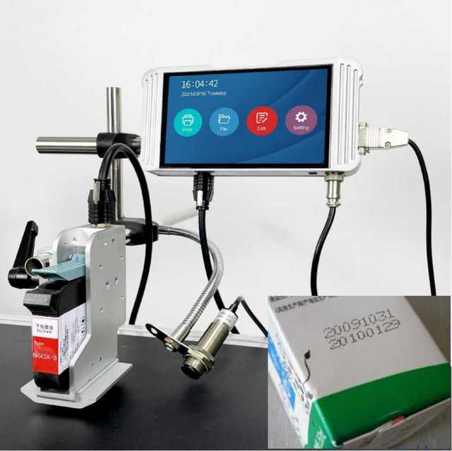 Hot Sale 12.7MM Variable Data Expiry Date logo QR Code Printing Machine Batch Coding Online Thermal Inkjet TIJ Printer for Box