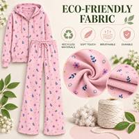 Survêtement de sport pour femme avec logo personnalisé et impression intégrale, ensemble complet avec sweat-shirt épais à fermeture éclair et pantalon de survêtement, vêtements de loisirs pour adultes
