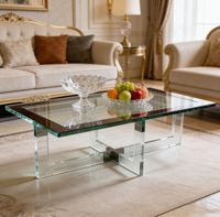 Table basse moderne en acrylique de haute qualité avec structure métallique, qualité garantie, design exquis pour salon et usage domestique