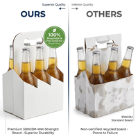 Boîte à vin portable personnalisée avec impression en relief, verres à bière, boîte en carton ondulé rigide avec doublure en éponge, emballage pour six/quatre bouteilles