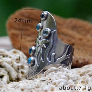 Anello in Resina Tema Mondo Marino per Donne, Gioiello Regolabile alla Moda per Uso Quotidiano - Product Image 5