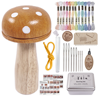 Kit de couture personnalisé en forme de champignon, fournitures de réparation en bois avec 12 fils de couleurs pour la réparation de vêtements et les loisirs créatifs DIY