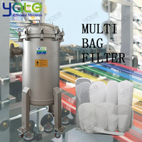 Filtres à eau multi-sacs professionnels en acier inoxydable 304/316, adaptés aux processus de l'industrie de l'impression et de la teinture
