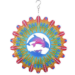 Décoration de jardin, éolienne 3D en acier inoxydable de 30 cm avec placage antique, couleur et motif floral personnalisables - Product Image 5