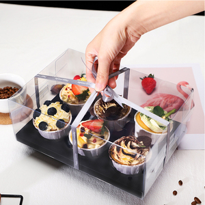 JM 2022 Christmas Wholesale 4 6 12 Cupcakes or Muffin Transparent Cupcake Boxes with Inserts Bakery Boxes