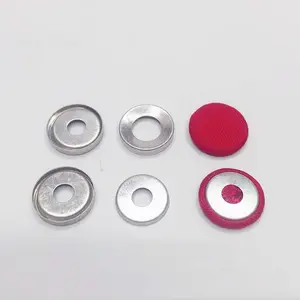 Manufacture New Type Aluminum Flat Back Plane Self Upholstery Sofa Fabric Covered Buttons For Women And Baby Coat