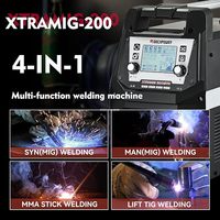 Soudeuse MIG MAG à inverseur IGBT 200A LEVIN XTRAMIG-200, gaz et sans gaz, machine de soudage multiprocessus 4-en-1, CE pour la fabrication