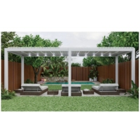 Pergola extérieure en aluminium à lames orientables 5m x 3m, auvent rétractable, imperméable, revêtement en poudre fluorocarbone, couleur personnalisée
