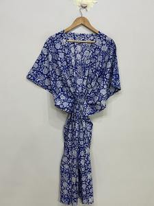 Caftán Corto de Seda Pura, Talla Única, Holgado y Cómodo para Cualquier Talla, Aproximadamente 47 Pulgadas, Proveedor de la India - Product Image 5