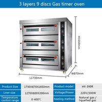Nouveau four de cuisson électrique et à gaz antiadhésif commercial à 3 ponts à 9 plaques de 220V pour pain et pizza
