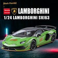 Coche de Juguete en Miniatura de Metal Fundido a Presión Lamborghini Eventado SVJ63 Oficialmente Autorizado 1:24 con Sonido y Luz, Modelo Coleccionable para Niños