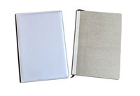 Couverture double face en cuir PU de taille A5 réutilisable Journal Sublimation Blank avec dos en cuir noir et pages doublées