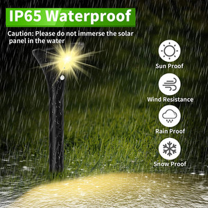 Lámpara Solar LED para Exteriores, Impermeable IP65, Color Negro, Temperatura de Color 3000K/6000K, 1 Año de Garantía, para Jardín, Césped, Puerta, Entrada, Seguridad - Product Image 2