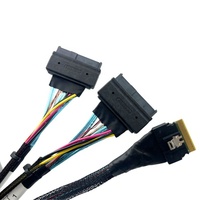 Cable Digital SAS SFF 8654 8x SFF 8639x2 U.2 NVMe para Unidad de Estado Sólido, Velocidad de Transferencia de 24 Gbps, Conectores USB 3.0, Garantía de 3 Años