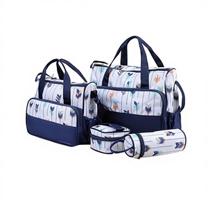 Set di Cinque Borse per Mamme, Multifunzione, Grande Capacità, per Uscite, Borsa a Tracolla per Pannolini, 0-3 Mesi, in Poliestere - Product Image 1