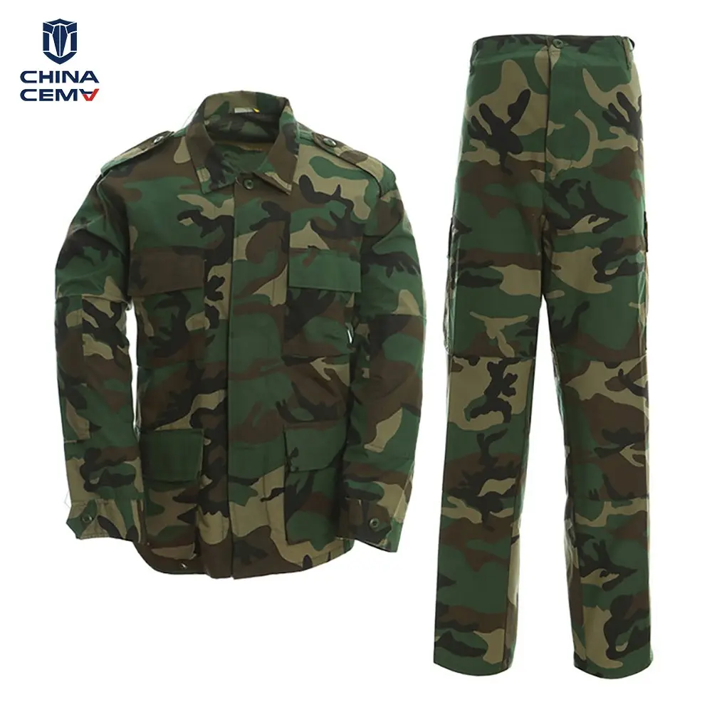 Cema Jungle BDU uniforme Ripstop camuflaje uniforme traje de combate China tejido táctico combate ropa Unisex Scrubs uniformes conjuntos