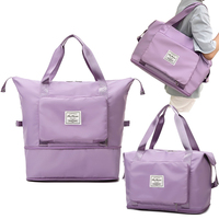 Sac à main extensible grande capacité avec poche de séparation sec/humide, léger, imperméable, portable, sac de voyage pour le week-end