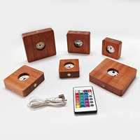 Lampe de table LED simple à lumière d'ambiance en bois de Sapele, rechargeable, blanc chaud, télécommande, pour bureau et chambre, vente en gros, commande en gros
