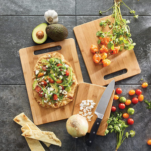 Factory direct wholesale of bamboo cutting board <b>set</b> (two pieces), double-sided, suitable for home use, suitable for cutting - Product Image 1