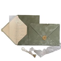 Enveloppes en velours acrylique sur mesure pour commandes transfrontalières, style français, pour cartes de vœux de mariage, de fêtes et d'affaires, avec estampage à chaud