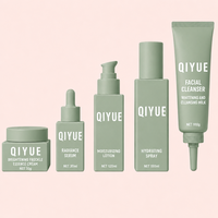 Ensemble d'emballages personnalisés pour lotion et shampoing pour soins de la peau, flacon, pot, tube, compte-gouttes, vaporisateur, plastique PET vert mat, 30 ml, 120 ml, 150 ml