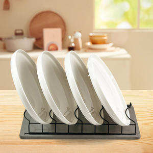 Égouttoir à vaisselle moderne avec plateau absorbant pour comptoir de cuisine, taille L, forme ronde, style Landmark - Product Image 1