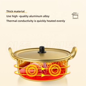 Ustensiles de cuisine coréens, marmite à nouilles instantanées en or, marmite de Stock domestique, <span class=keywords><strong>petite</strong></span> <span class=keywords><strong>casserole</strong></span> en aluminium, marmite à soupe pour Ramen <span class=keywords><strong>avec</strong></span> <span class=keywords><strong>couvercle</strong></span> - Product Image 5