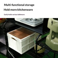 Cuisine mobile multifonctionnelle d'extérieur, table à manger pliante en alliage d'aluminium, armoire de rangement 146x46x70cm pour le camping
