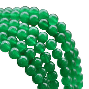 Cuentas redondas de jade natural verde esmeralda de 4mm-12mm para la fabricación de joyas - Product Image 5