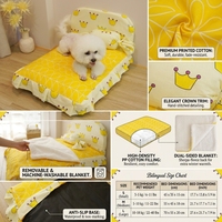 Prinzessinnen-Hundesofa im Europäischen Stil mit Decke, Katzenbett, Waschbares Haustierbett, Abnehmbarer Bezug, Winterwarmes Haustierbett, Gemütliches Hundebett