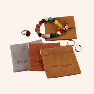 Pochette à bijoux en microfibre personnalisée 8*8cm sac Shrapnel trousse de maquillage fermée automatique pochette cadeau de haute qualité pour cosmétique de rouge à lèvres de voyage - Product Image 1