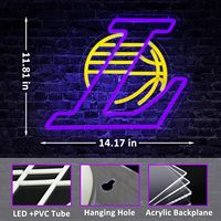 Laker Basketball Team Logo LED Neon Light Sign Décoration murale pour Man Cave Bar Pub Teen Boys' Game Room Cadeaux d'anniversaire pour hommes