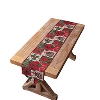 Chemin de table et draperie de chevet en polyester et terylène jacquard floral teint et tissé, style américain, personnalisable, pour décoration de Noël à la maison