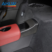 Pour Toyota GR Supra A90 2019-2022 Accessoires intérieurs en fibre de carbone véritable Boîte de rangement arrière de voiture Cadre de décoration Panneau de couverture