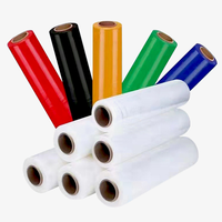 Film étirable Échantillon gratuit Adhésif LLDPE Rouleau d'emballage Film rétractable Plastique Main Mini/Jumbo Rouleau