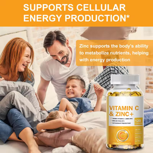 OEM ODM 비타민 <span class=keywords><strong>C</strong></span> 및 아연 보충 소프트젤 캡슐 (성인용)-항산화 및 면역 지원 120캡슐/병 - Product Image 2