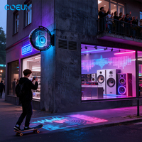 Boîte lumineuse publicitaire ronde à LED imperméable pour extérieur, cadre d'affichage de logo holographique, lettres 3D, boîte lumineuse circulaire pour extérieur