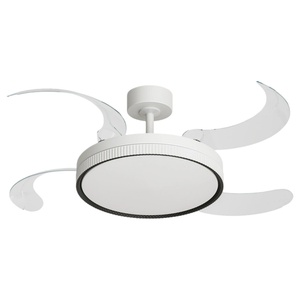 Intelligent <b>remote</b> <b>control</b> 42 inch solid wood 4-plate dining room bedroom LED invisible <b>ceiling</b> fan <b>light</b> - Product Image 1