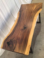 Plateau de table en bois massif de grande taille, forme naturelle, design unique, pour salle à manger et bureau