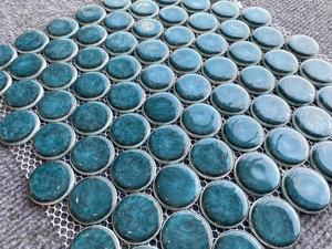 Cerchio di mosaico in ceramica smaltata tondo Penny Chips piastrelle a mosaico Backsplash da cucina - Product Image 5