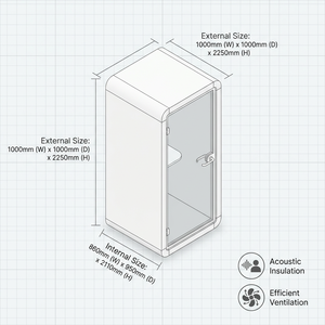 Cabine Acoustique Moderne pour Réunions de <span class=keywords><strong>Bureau</strong></span>, Cabine Téléphonique Insonorisée, Studio Mobile, Boîte de Silence avec Ventilation et Prise de Courant - Product Image 5
