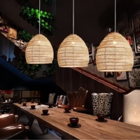 JYLIGHTING Luminaire suspendu en rotin naturel fait main, style minimaliste, couleur personnalisable, léger, écologique, pour intérieur