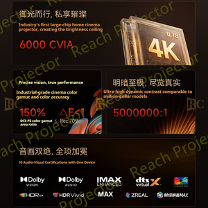 RC 2026 XGIMI V10 <b>Projector</b> 6000CVIA Ultra-High Brightness 4K Laser <b>Projector</b> Smart <b>Projector</b> Supports Optical zoom <b>3D</b> <b>Projector</b> - Product Image 2