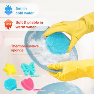 Éponge de nettoyage de cuisine douce dans l'eau chaude, ferme dans l'eau froide, éponge en cellulose réutilisable et lavable pour le nettoyage de la vaisselle - Product Image 2