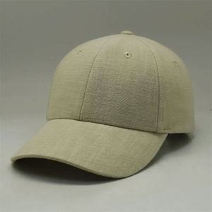 Casquette de baseball structurée en lin à 6 panneaux avec logo personnalisé, respirante en chanvre, fermeture arrière réglable avec sangle métallique, casquettes de baseball de créateur - Product Image 2