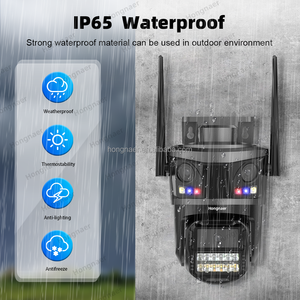 Hongnaer 8MP 360 ngoài trời nhà thông minh không dây IP Dome <span class=keywords><strong>Camera</strong></span> icsee 3 ống kính 4k tầm nhìn ban đêm PTZ <span class=keywords><strong>wifi</strong></span> an ninh CCTV mạng Máy ảnh - Product Image 6