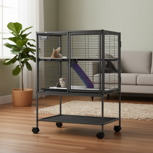 Cage à Furets VEVOR à 2 Niveaux de 34 Pouces, Cage Métallique pour Petits Animaux avec Plateau et Rampe pour Animaux de Compagnie, Utilisation Intérieure - Product Image 2